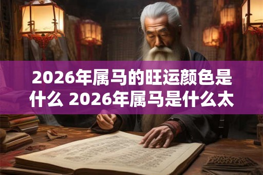 2026年属马的旺运颜色是什么 2026年属马是什么太岁