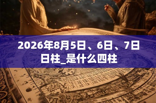 2026年8月5日、6日、7日日柱_是什么四柱