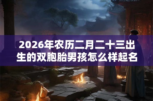 2026年农历二月二十三出生的双胞胎男孩怎么样起名字，五行属什么
