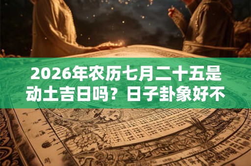 2026年农历七月二十五是动土吉日吗？日子卦象好不好？