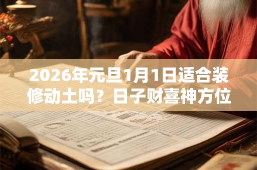 2026年元旦1月1日适合装修动土吗？日子财喜神方位？