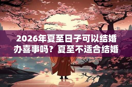 2026年夏至日子可以结婚办喜事吗？夏至不适合结婚的生肖？