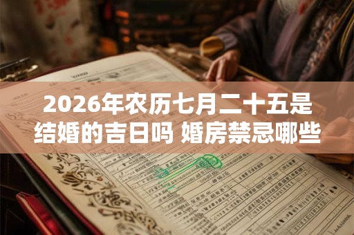 2026年农历七月二十五是结婚的吉日吗 婚房禁忌哪些人不能进