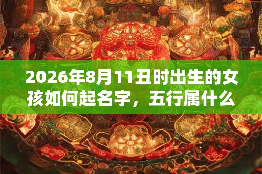 2026年8月11丑时出生的女孩如何起名字，五行属什么