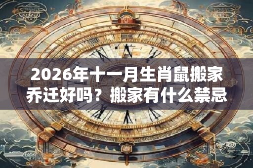 2026年十一月生肖鼠搬家乔迁好吗？搬家有什么禁忌吗？