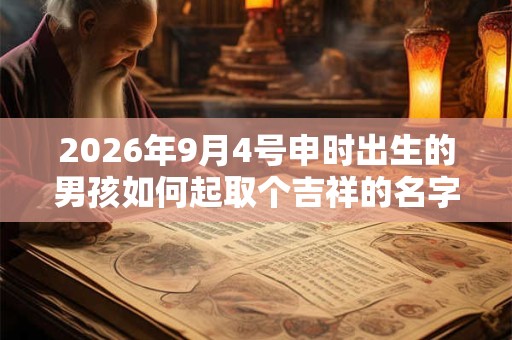2026年9月4号申时出生的男孩如何起取个吉祥的名字和五行属性