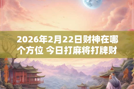 2026年2月22日财神在哪个方位 今日打麻将打牌财运方位