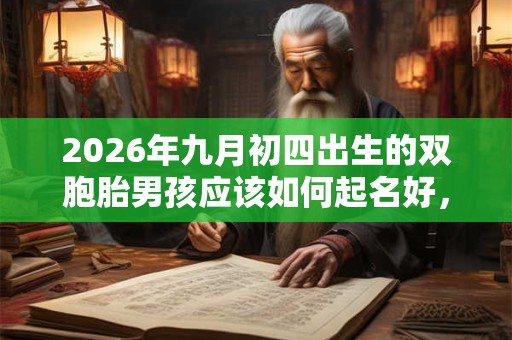 2026年九月初四出生的双胞胎男孩应该如何起名好，五行属什么