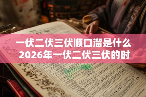 一伏二伏三伏顺口溜是什么 2026年一伏二伏三伏的时间