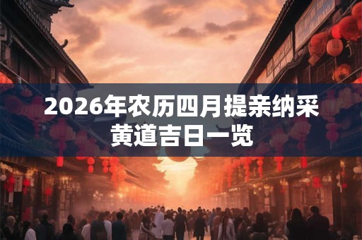 2026年农历四月提亲纳采黄道吉日一览