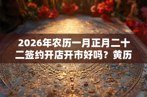 2026年农历一月正月二十二签约开店开市好吗？黄历好日子？
