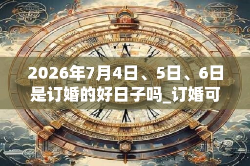 2026年7月4日、5日、6日是订婚的好日子吗_订婚可以吗