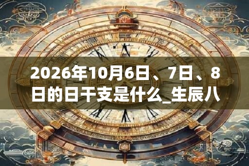 2026年10月6日、7日、8日的日干支是什么_生辰八字