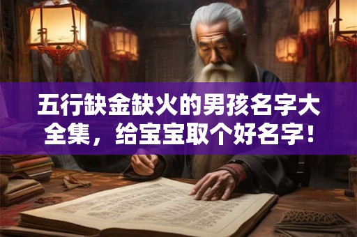 五行缺金缺火的男孩名字大全集，给宝宝取个好名字！