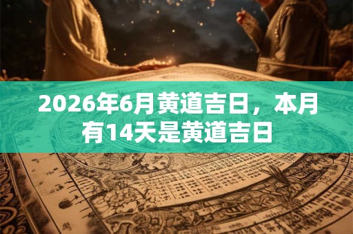 2026年6月黄道吉日，本月有14天是黄道吉日