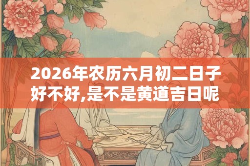 2026年农历六月初二日子好不好,是不是黄道吉日呢？