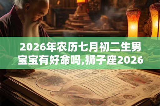 2026年农历七月初二生男宝宝有好命吗,狮子座2026年运势如何？