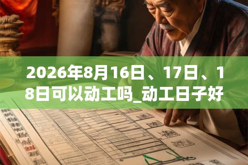2026年8月16日、17日、18日可以动工吗_动工日子好吗