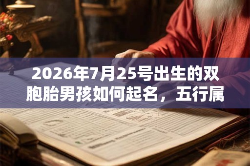 2026年7月25号出生的双胞胎男孩如何起名，五行属什么