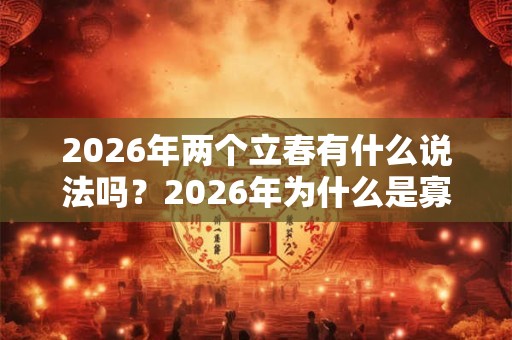 2026年两个立春有什么说法吗？2026年为什么是寡妇年？