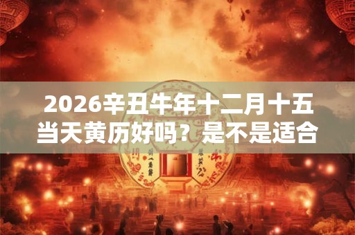 2026辛丑牛年十二月十五当天黄历好吗？是不是适合出行的日子？