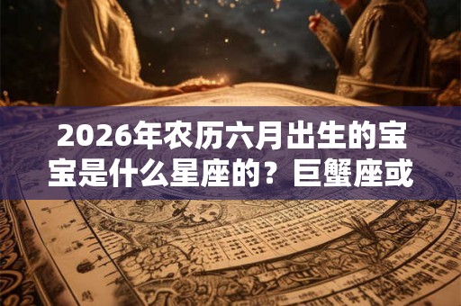 2026年农历六月出生的宝宝是什么星座的？巨蟹座或狮子座