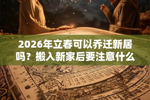 2026年立春可以乔迁新居吗？搬入新家后要注意什么？