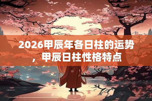 2026甲辰年各日柱的运势，甲辰日柱性格特点