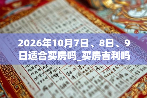 2026年10月7日、8日、9日适合买房吗_买房吉利吗