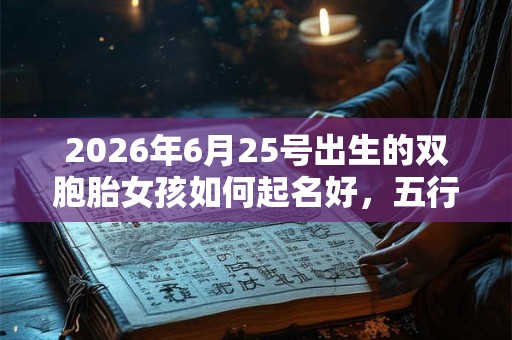 2026年6月25号出生的双胞胎女孩如何起名好，五行属什么？
