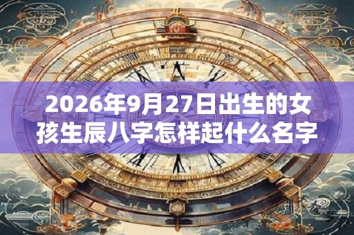 2026年9月27日出生的女孩生辰八字怎样起什么名字好