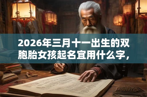 2026年三月十一出生的双胞胎女孩起名宜用什么字，五行属什么