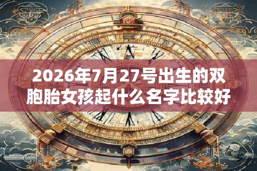 2026年7月27号出生的双胞胎女孩起什么名字比较好，五行属什么？