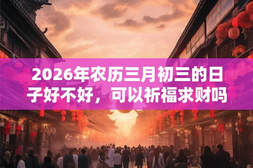 2026年农历三月初三的日子好不好，可以祈福求财吗？