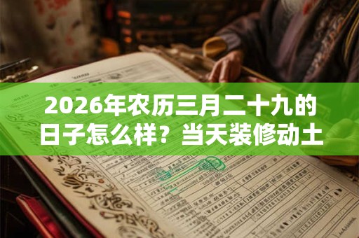 2026年农历三月二十九的日子怎么样？当天装修动土好不好？