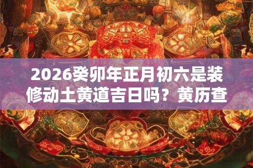 2026癸卯年正月初六是装修动土黄道吉日吗？黄历查询