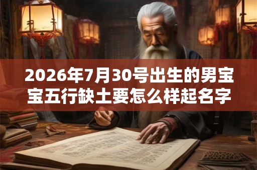 2026年7月30号出生的男宝宝五行缺土要怎么样起名字