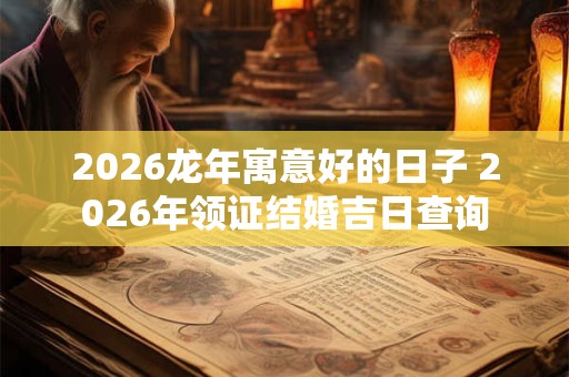 2026龙年寓意好的日子 2026年领证结婚吉日查询