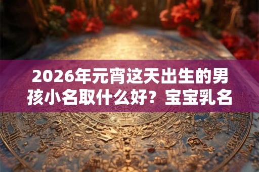 2026年元宵这天出生的男孩小名取什么好？宝宝乳名推荐