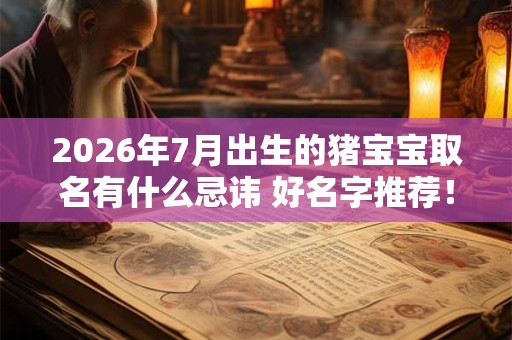 2026年7月出生的猪宝宝取名有什么忌讳 好名字推荐！