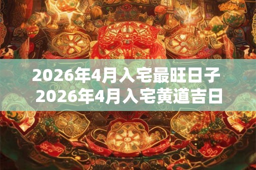 2026年4月入宅最旺日子 2026年4月入宅黄道吉日