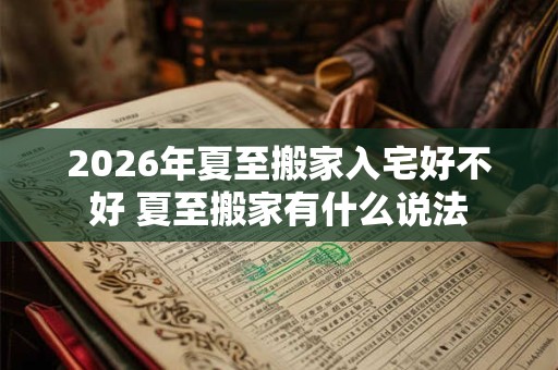 2026年夏至搬家入宅好不好 夏至搬家有什么说法
