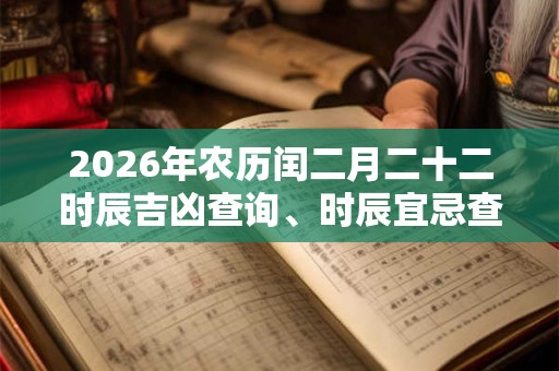 2026年农历闰二月二十二时辰吉凶查询、时辰宜忌查询