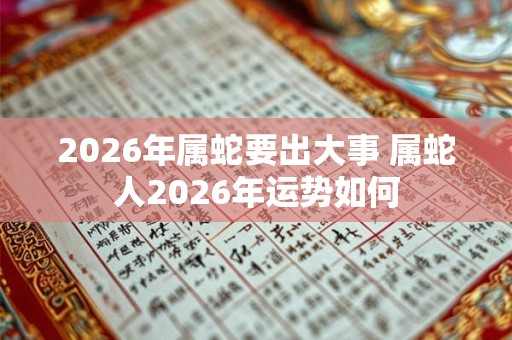 2026年属蛇要出大事 属蛇人2026年运势如何