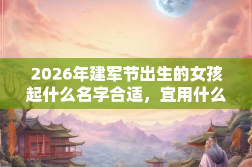 2026年建军节出生的女孩起什么名字合适，宜用什么字