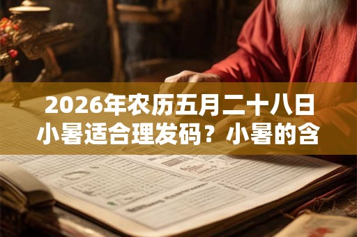 2026年农历五月二十八日小暑适合理发码？小暑的含义
