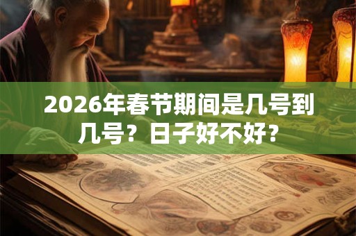 2026年春节期间是几号到几号？日子好不好？