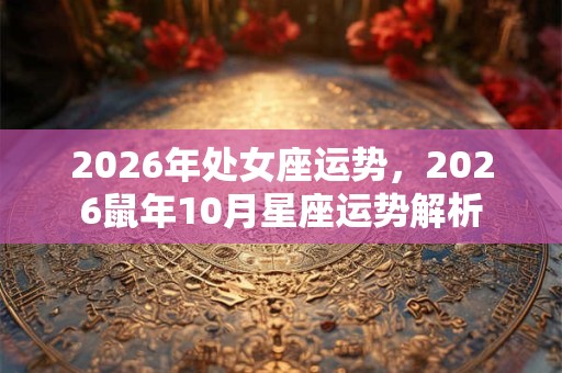 2026年处女座运势，2026鼠年10月星座运势解析