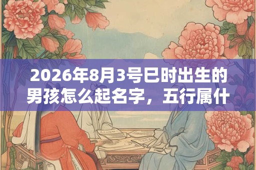 2026年8月3号巳时出生的男孩怎么起名字，五行属什么