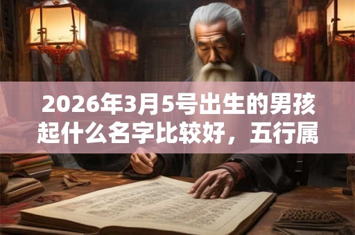 2026年3月5号出生的男孩起什么名字比较好，五行属什么
